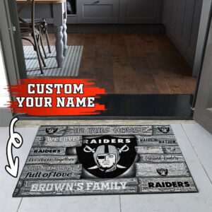 Oakland Raiders NFL, Custom Doormat For Couples This Year