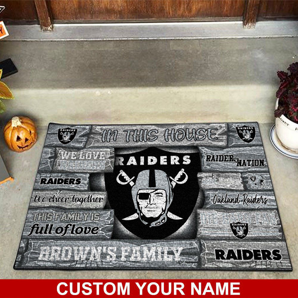 Oakland Raiders NFL, Custom Doormat For Couples This Year Oakland Raiders NFL, Custom Doormat For Couples This Year