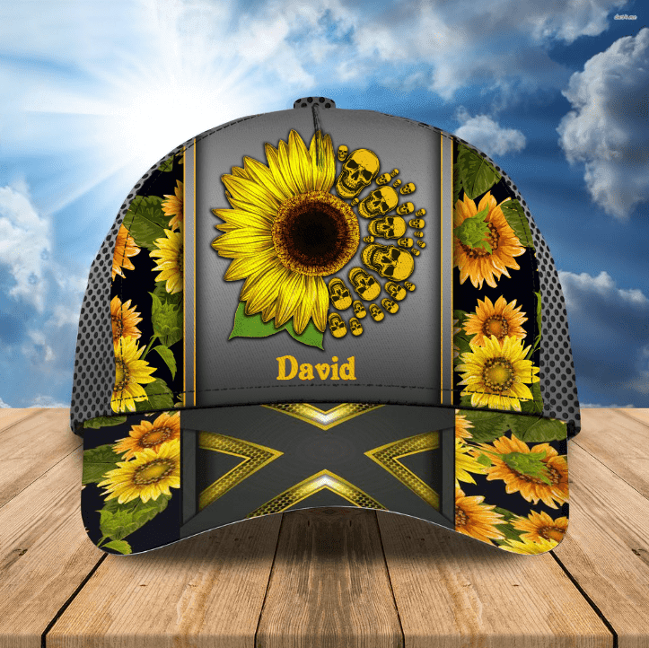 Personalized Sunflowers Skull Classic Cap for Women, Girl, Skull Lovers Hats Personalized Sunflowers Skull Classic Cap for Women, Girl, Skull Lovers Hats