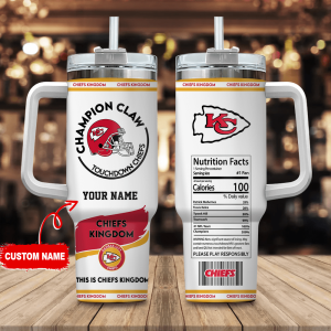 Kansas Ci Gift for Fans Chiefs Champion Claw NFL Personalized S Gift for Fans  Gift for Fans 40Oz  Gift for Fans