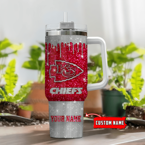 Kansas Ci Gift for Fans Chiefs Personalized NFL Gli Gift for Fans and Diamonds Bling 40oz S Gift for Fans  Gift for Fans  Gift for Fans