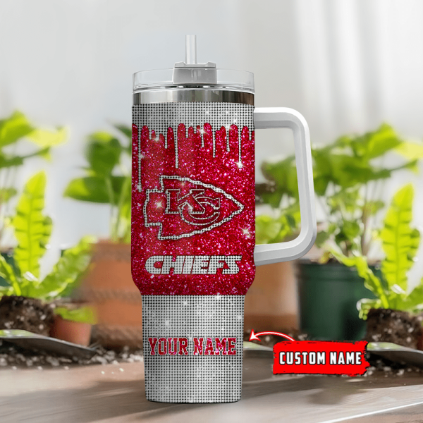 Kansas Ci Gift for Fans Chiefs Personalized NFL Gli Gift for Fans and Diamonds Bling 40oz S Gift for Fans  Gift for Fans  Gift for Fans