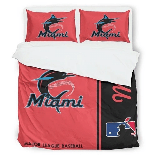 Miami Marlins Mlb Baseball Bedding Sets Duvet Cover Bedroom Quilt Miami Marlins Mlb Baseball Bedding Sets Duvet Cover Bedroom Quilt
