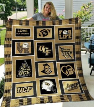 NCAA UCF Knights For Life Quilt Blanket, Gift For Sports Fan, Sport Lovers Quilt