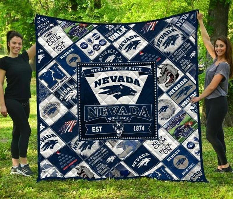 NCAA Nevada Wolf Pack Quilt Blanket, Gift For Sports Fan, Sport Lovers Quilt Blanket NCAA Nevada Wolf Pack Quilt Blanket, Gift For Sports Fan, Sport Lovers Quilt Blanket