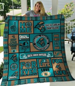 NCAA Coastal Carolina Chanticleers Quilt Blanket, Gift For Sports Fan, Sport Lovers Quilt