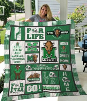 NCAA Marshall Thundering Herd Quilt Blanket, Gift For Sports Fan, Sport Lovers Quilt