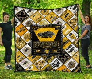 NCAA Wisconsin-Milwaukee Panthers Logo Quilt Blanket, Gift For Sports Fan, Sport Lovers Quilt
