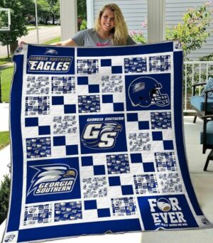 NCAA Georgia Southern Eagles Quilt Blanket, Gift For Sports Fan, Sport Lovers Quilt