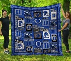 NCAA Duke Blue Devils Multiple Logos Quilt Blanket, Gift For Sports Fan, Sport Lovers Quilt