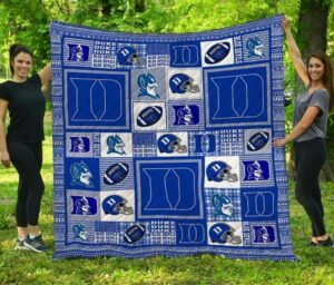 NCAA Duke Blue Devils Pattern Quilt Blanket, Gift For Sports Fan, Sport Lovers Quilt