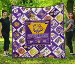 NCAA Western Illinois Leathernecks Quilt Blanket, Gift For Sports Fan, Sport Lovers Quilt