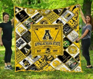 NCAA Appalachian State Mountaineers Quilt Blanket, Gift For Sports Fan, Sport Lovers Quilt