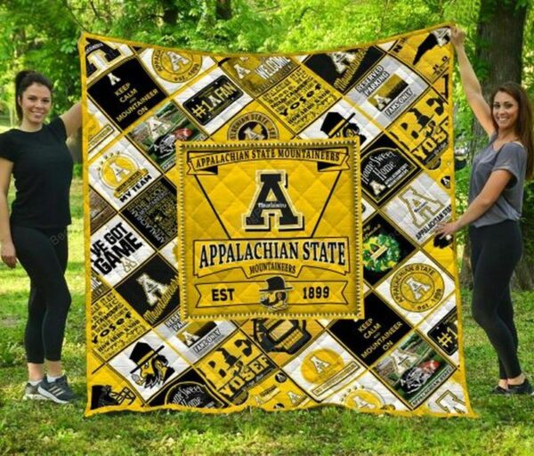 NCAA Appalachian State Mountaineers Quilt Blanket, Gift For Sports Fan, Sport Lovers Quilt