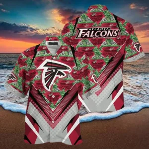 Atlanta Falcons NFL Mountains And Trees Pattern Beach Hawaiian Shirt