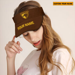 Personalized Hawthorn AFL Sunscreen Visor Cap Travel Hats For Fan