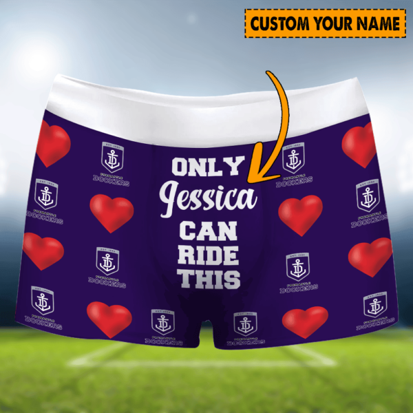 Personalized Fremantle AFL Men Boxers Valentine Gift For Lover Boyfriend Husband