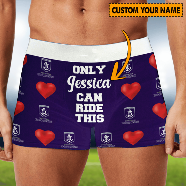 Personalized Fremantle AFL Men Boxers Valentine Gift For Lover Boyfriend Husband