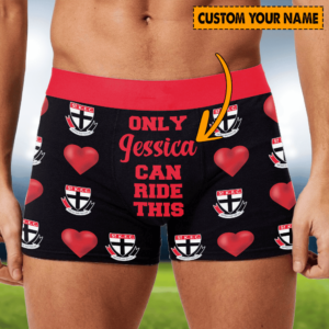 Personalized St Kilda AFL Men Boxers Valentine Gift For Lover Boyfriend Husband
