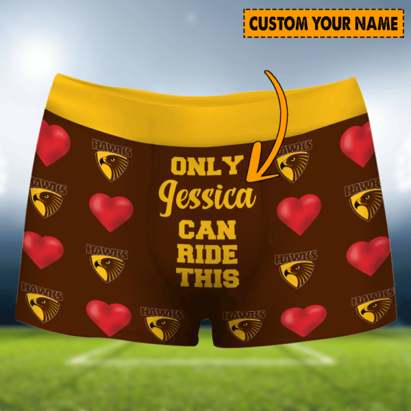 Personalized Hawthorn AFL Men Boxers Valentine Gift For Lover Boyfriend Husband