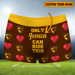 Personalized Hawthorn AFL Men Boxers Valentine Gift For Lover Boyfriend Husband