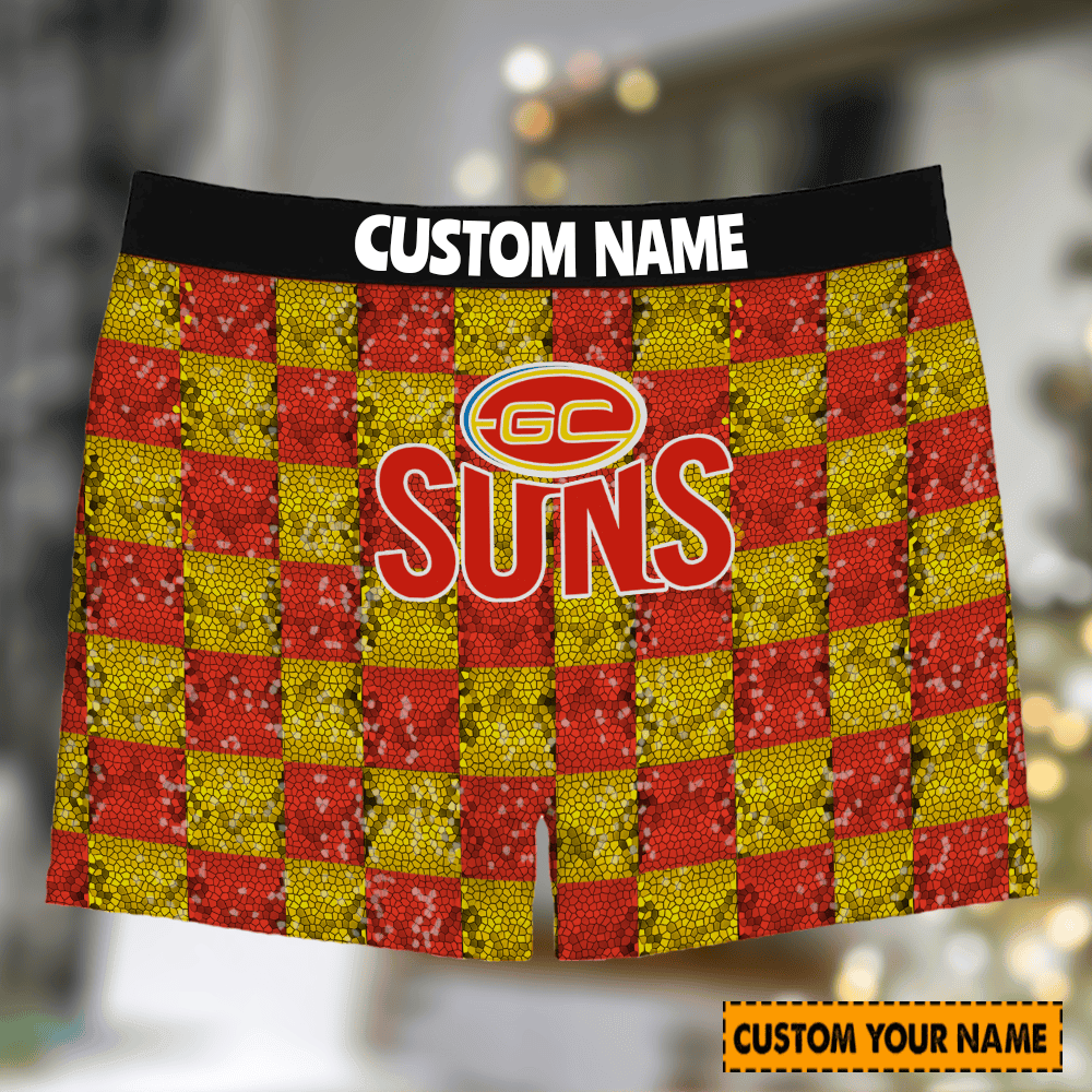 Personalized Gold Coast SUNS AFL Men Boxers For Fan Personalized Gold Coast SUNS AFL Men Boxers For Fan