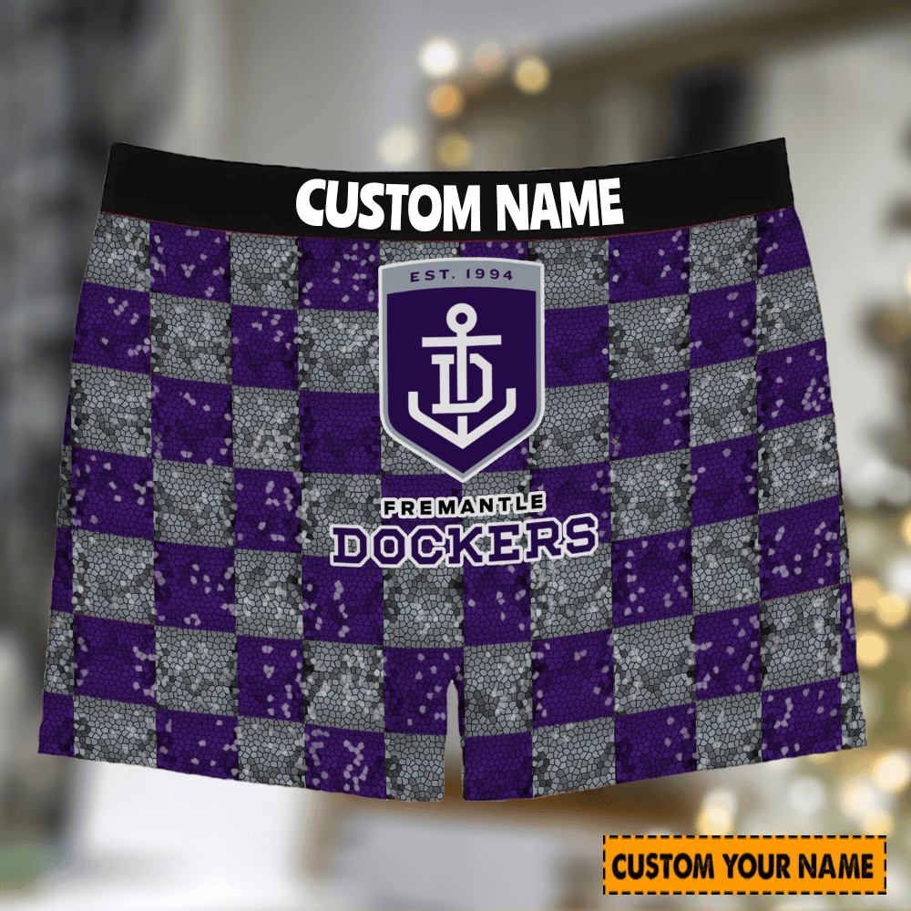 Personalized Fremantle AFL Men Boxers For Fan Personalized Fremantle AFL Men Boxers For Fan