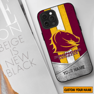 Personalized Brisbane Broncos NRL Phone Case Gift For Fan 2025