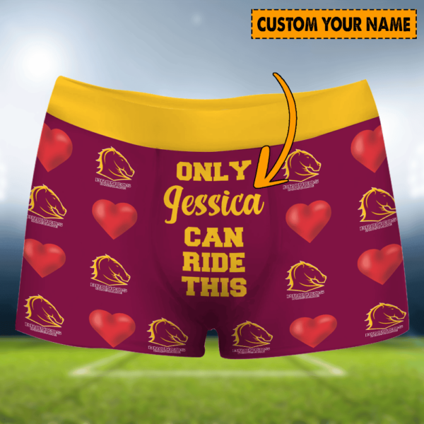 Personalized Brisbane Broncos NRL Men Boxers Valentine Gift For Lover Boyfriend Husband
