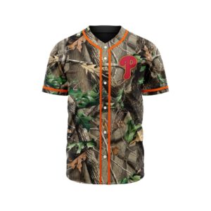 MLB Philadelphia Phillies Special Realtree Camo Hunting Baseball Jersey Gift for Men Women