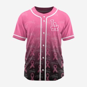 MLB Los Angeles Dodgers Special Pink Design Fight Breast Cancer Baseball Jersey Gift for Men Women