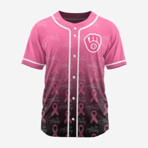 MLB Milwaukee Brewers Special Pink Design Fight Breast Cancer Baseball Jersey Gift for Men Women