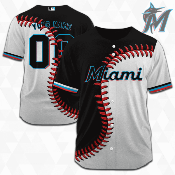 MLB Miami Marlins Personalized Mix Baseball Jersey Gift for Men Women