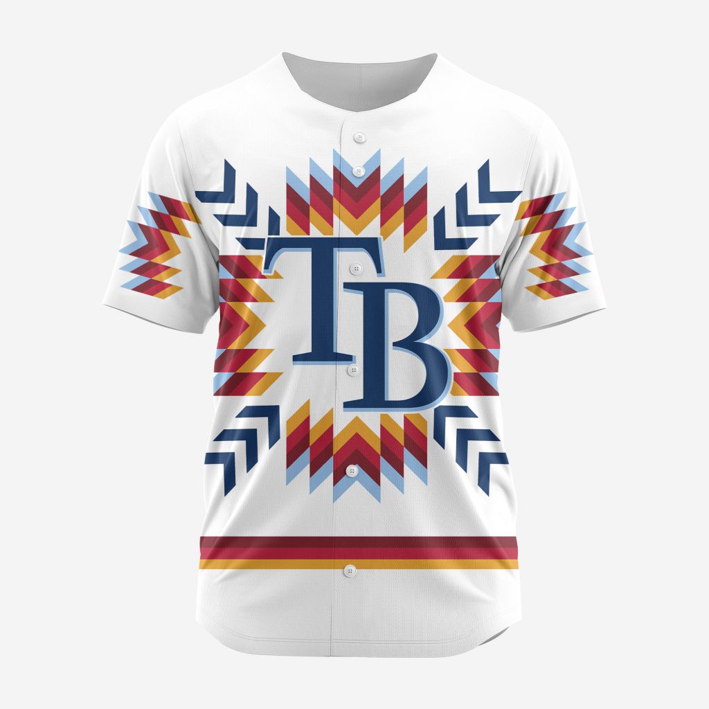 MLB Tampa Bay Rays Special Native Design Baseball Jersey Gift for Men Women MLB Tampa Bay Rays Special Native Design Baseball Jersey Gift for Men Women