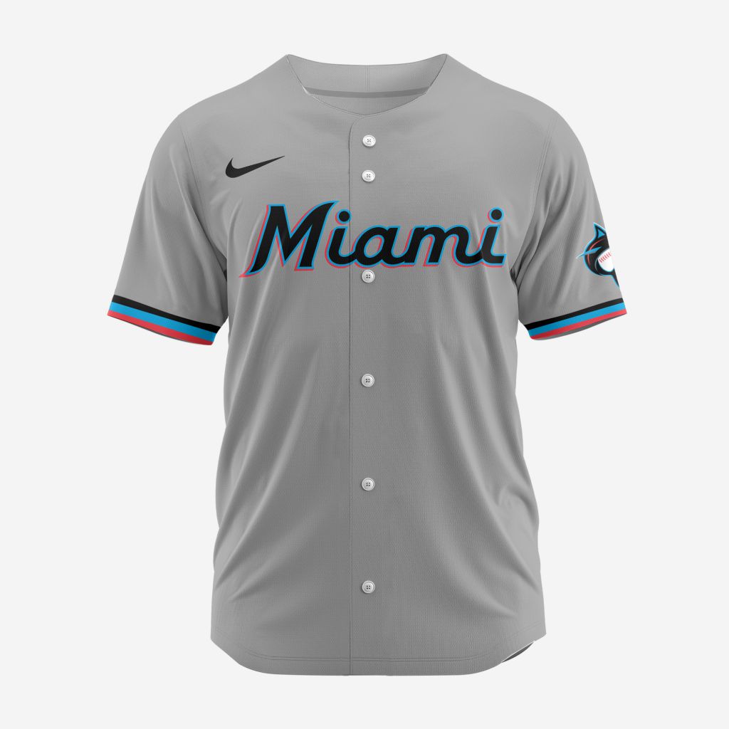 MLB Miami Marlins Personalized 2025 Road Baseball Jersey MLB Miami Marlins Personalized 2025 Road Baseball Jersey