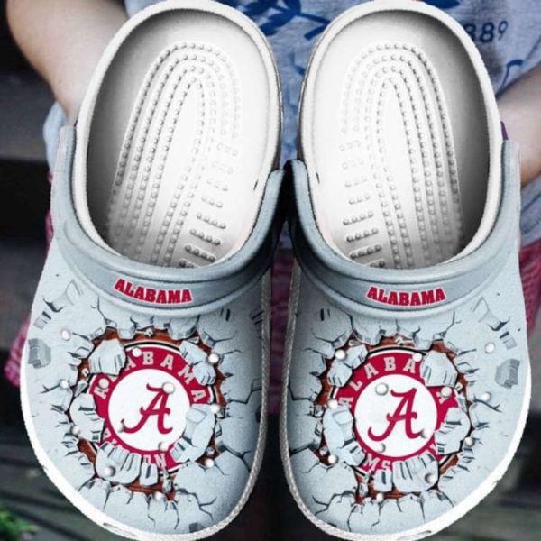 Alabama Crimson Tide Logo Broken Wall Clogs Classic Clogs Shoes