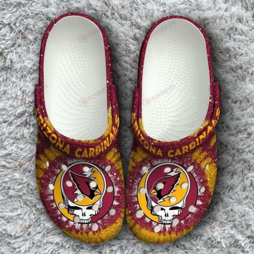 Arizona Cardinals Grateful Dead Crocs Classic Clogs Shoes In Red Yellow Arizona Cardinals Grateful Dead Crocs Classic Clogs Shoes In Red Yellow
