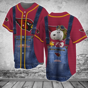 Arizona Cardinals NFL Baseball Jersey Shirt Snoopy For Men Women