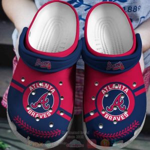 Atlanta Braves Red-Navy Clogs Crocband Shoes - Gift for Men Women Fans - Gift for Men Women Fans