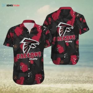 Atlanta Falcons NFL Black Aloha Pattern Hawaiian Shirt