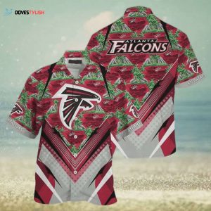 Atlanta Falcons NFL Mountains And Trees Pattern Beach Hawaiian Shirt