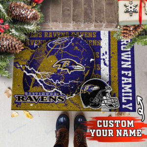 Baltimore Ravens Personalized Doormat Home Decor 2024 2025 26