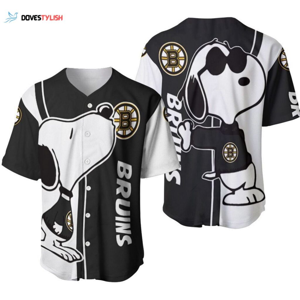 Boston Bruins Snoopy Lover Printed Baseball Jersey Boston Bruins Snoopy Lover Printed Baseball Jersey