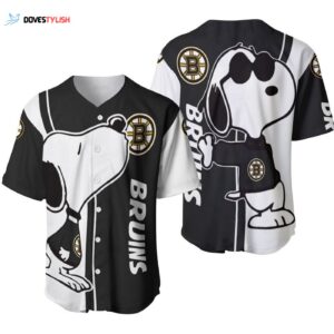 Boston Bruins Snoopy Lover Printed Baseball Jersey