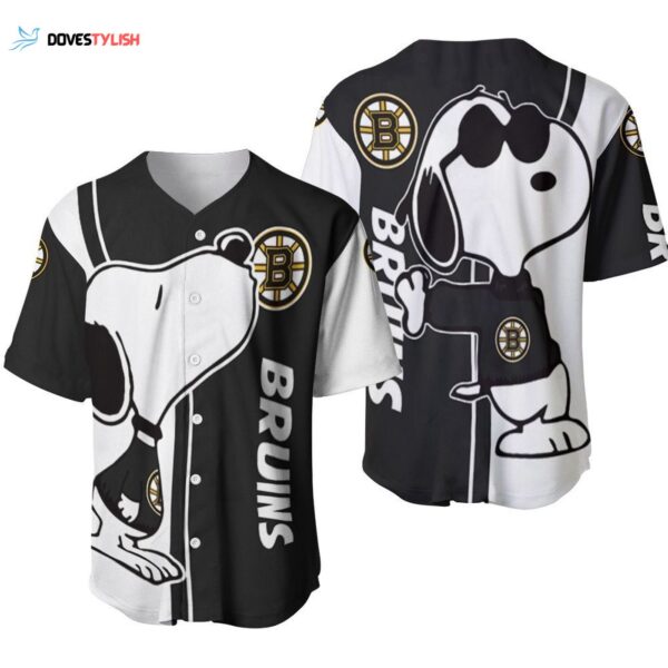 Boston Bruins Snoopy Lover Printed Baseball Jersey