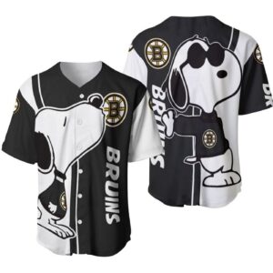 Boston Bruins Snoopy Lover Printed Baseball Jersey