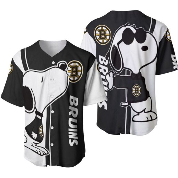 Boston Bruins Snoopy Lover Printed Baseball Jersey