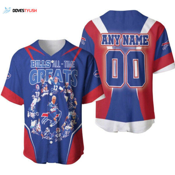 Custom Buffalo Bills Legends Baseball Jersey – All-Time Greats Coach & Team Design Personalized Name & Number