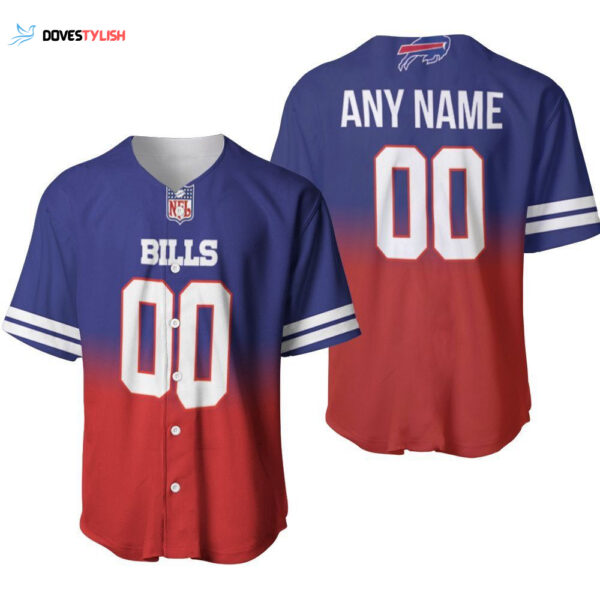 Buffalo Bills Royal Color Crash Baseball Jersey Custom Gift for Fans