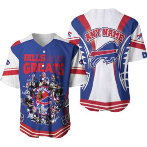 Custom Buffalo Bills Champions Baseball Jersey All-Time Greats Gift for Fans